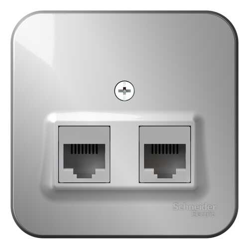 SE Blanca наруж Алюминий Розетка 2-ая компьютерная RJ45, кат.5E, изолир. пластина