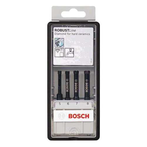 Набор алмазных сверл Bosch 5/6/7/8мм , ROBUST LINE 2607019881