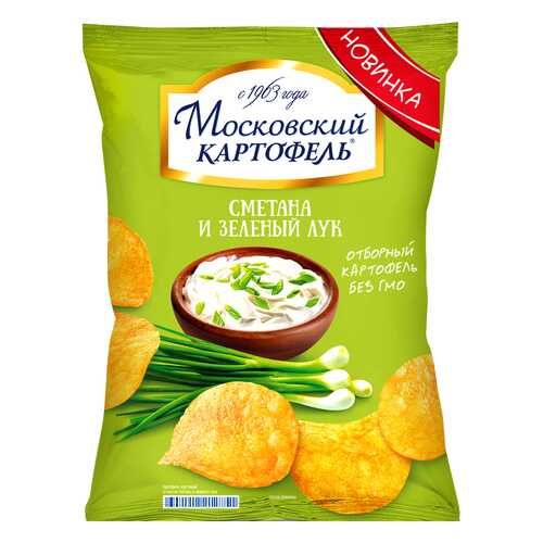 Чипсы картофельные Московский картофель сметана и зеленый лук 150 г