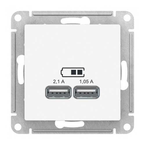 Розетка SE AtlasDesign Белая USB, 5В, 1 порт x 2,1 А, 2 порта х 1,05 А, механизм