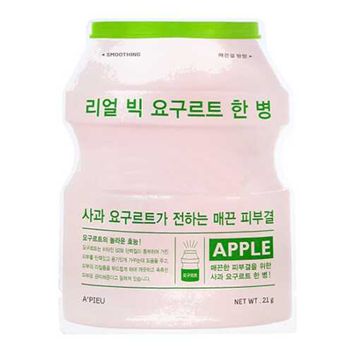Маска для лица A'Pieu Real Big Yogurt One Bottle Apple 21 г