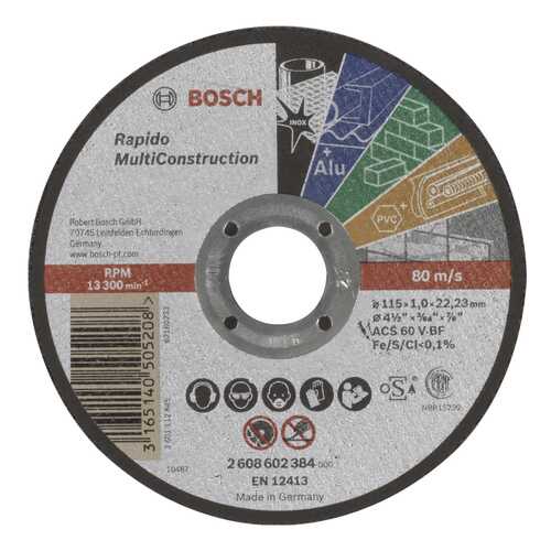 Отрезной круг Bosch MULTICONSTRUCT, 115x1,0 мм 2608602384