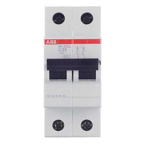 Выключатель автоматический модульный ABB SH202L, 2п, C, 25 А, 4,5 кА