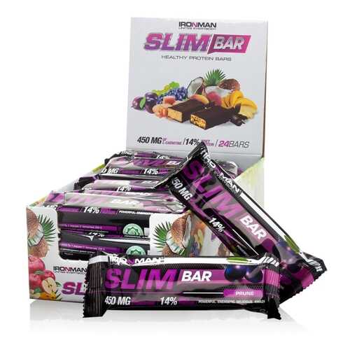 Батончик IRONMAN Slim Bar с L-карнитином, 50г (Чернослив/тёмная глазурь)(24 шт)