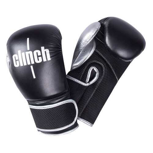 Боксерские перчатки Clinch Aero черные/серебристые 10 унций