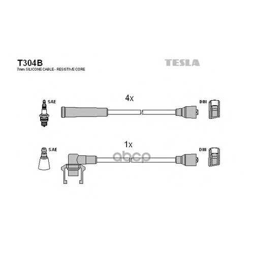 Комплект Проводов Зажигания TESLA T304B