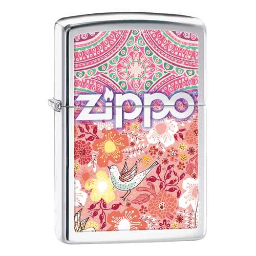 Зажигалка Zippo Boho 4 Flowers Patterns High Polish Chrome
