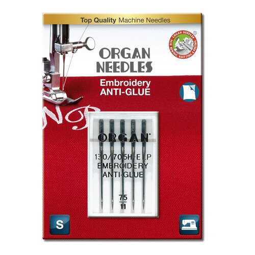 Иглы Organ Вышивальные Anti-Glue 5/75