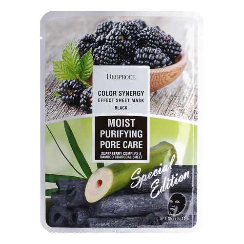 Маска для лица тканевая DEOPROCE COLOR SYNERGY EFFECT SHEET MASK BLACK 20гр