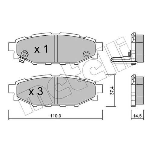 Комплект тормозных дисковых колодок METELLI 22-0764-0