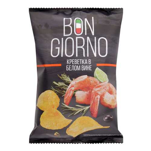 Чипсы Bon Giorno картофельные креветка в белом вине 90 г