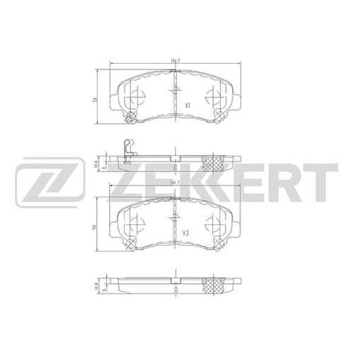 Комплект тормозных колодок, дисковый тормоз ZEKKERT BS-2296