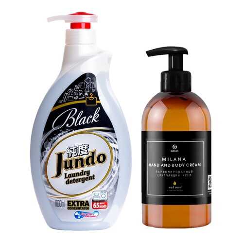 Гель для стирки черного белья Jundo Black 1 л + Крем для рук Grass Milana Oud Rood 300 мл