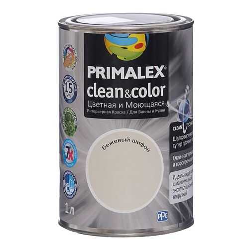 Краска для внутренних работ Primalex Clean&Color 1л Бежевый Шифон, 420200