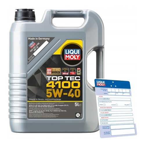 Масло Моторное Liqui Moly Top Tec 4100 5w-40, 5l Liqui moly арт. 9511