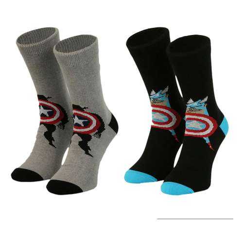 Набор носков унисекс Good Loot Marvel Avengers Captain America серый 39-46