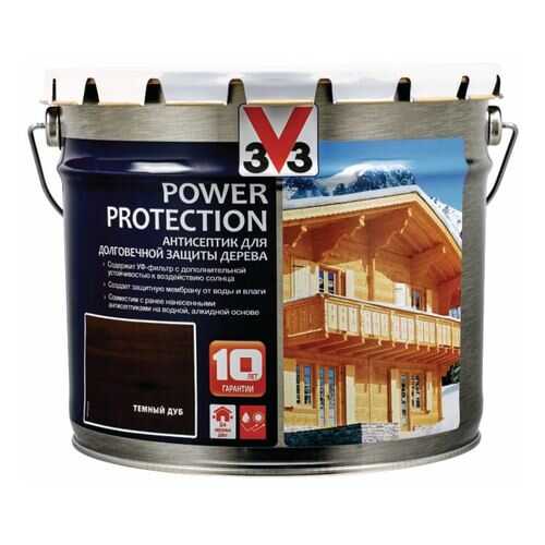 Алкидный антисептик для дерева POWER PROTECTION полуглянец Темный дуб 9л.