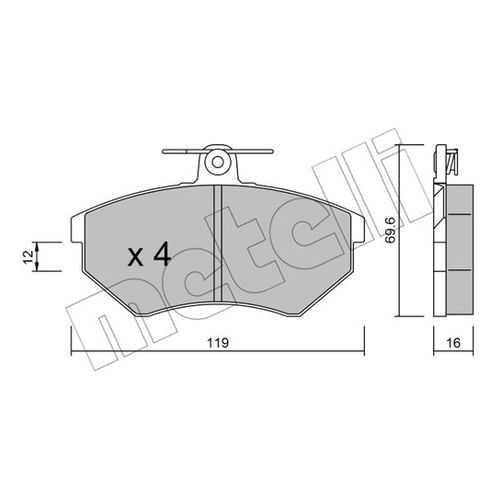 Комплект тормозных дисковых колодок METELLI 22-0050-0