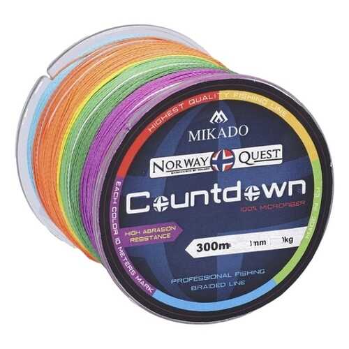 Шнур плетеный Mikado Norway Quest Countdown Multicolor 0,16 мм, 300 м, 12,6 кг