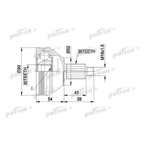 Шрус PATRON PCV1414