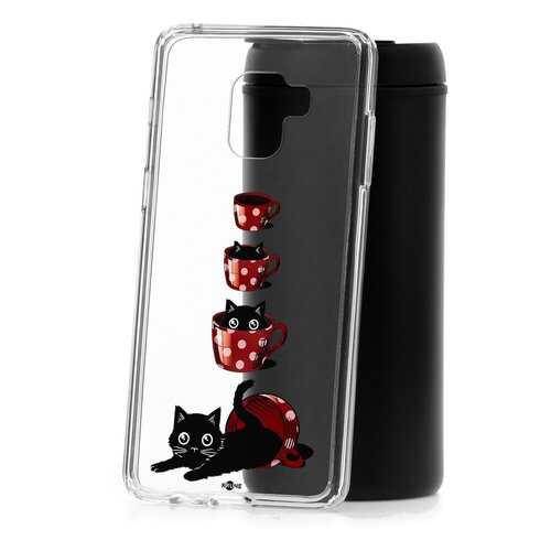 Чехол Samsung Galaxy A8+ 2018 (A730) Kruche Print Котенок в чашке