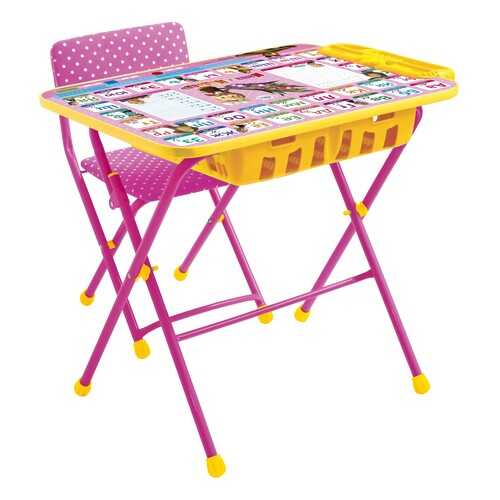 Комплект мебели Nika kids Азбука: Маша и Медведь стол 60х45 см с пеналом и стул розовый
