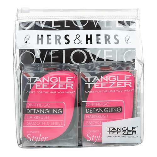 Расческа TANGLE TEEZER Hers & Hers Розовый Черный 2 шт