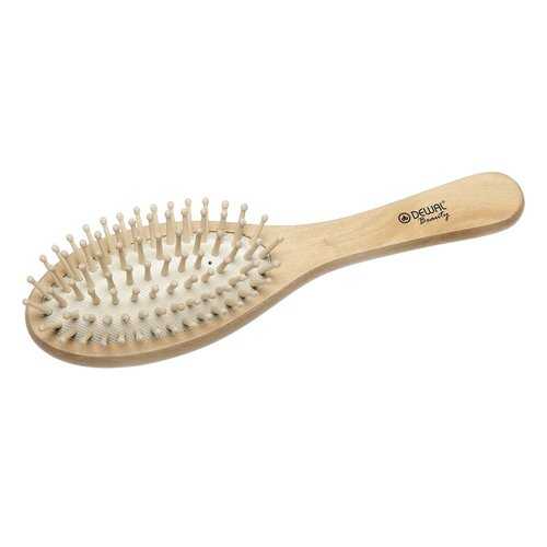 Щетка Dewal Beauty серия Эко массажная с деревянным штифтом, овальная DBW436ECO