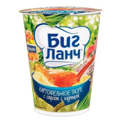 Пюре картофельное Биг ланч с соусом с курицей с гренками 50 г
