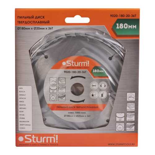 Диск по дереву для дисковых пил Sturm! 9020-180-20-36T