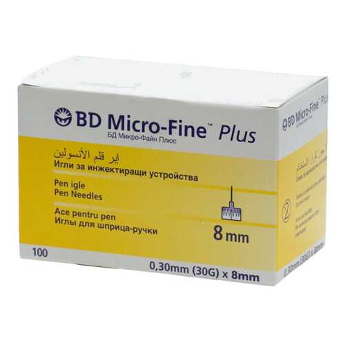 Иглы BD Micro-Fine Plus для шприц-ручки 0,3 х 8 мм 100 шт.
