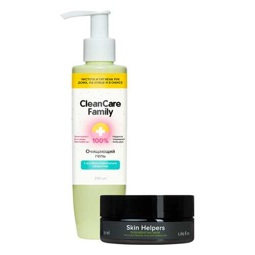 Набор гель антибактериальный CleanCare Family, 200 мл + Маска Botanix. Skin Helpers, 50 мл