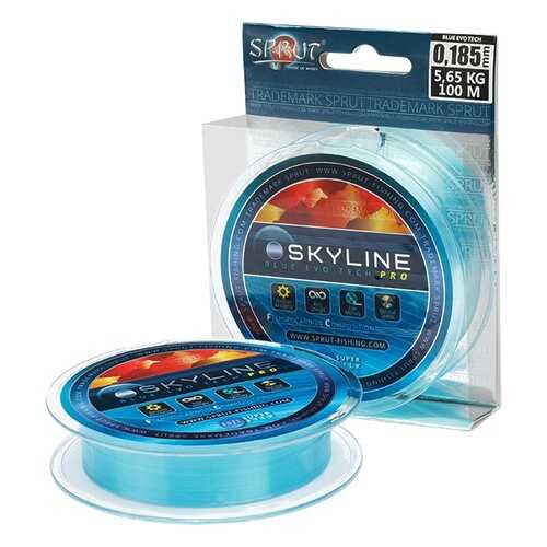 Леска монофильная Sprut Skyline Evo Tech Pro Blue 100 м, 0,185 мм, 5,65 кг