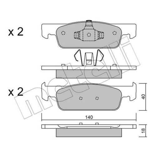 Комплект тормозных дисковых колодок METELLI 22-0975-0