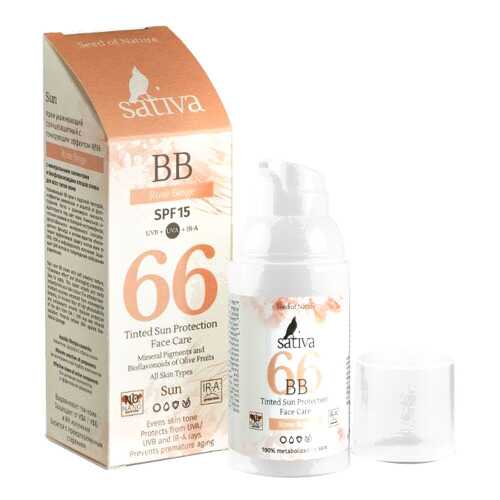 ВВ-Крем ухаживающий солнцезащитный с тонирующим эффектом Sativa №66 Sand Beige 30 мл SPF15