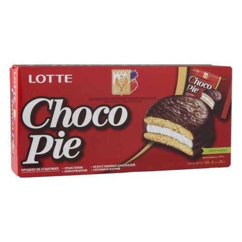 Пирожное choco pie Lotte в шоколаде 168 г