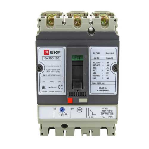 Автоматический выключатель EKF ВА-99C (Compact NS) 100/40А 3P 36кА EKF PROxima