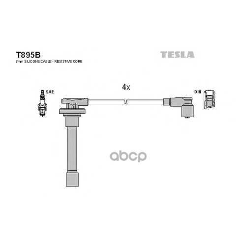 Комплект Проводов Зажигания TESLA T895B