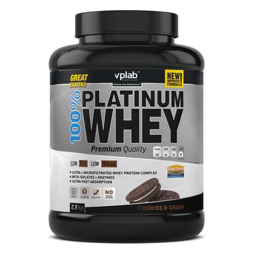 Протеин VPLab 100% Platinum Whey 908 г Cookies & Cream