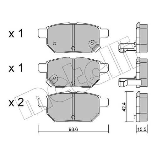Комплект тормозных дисковых колодок METELLI 22-0746-0