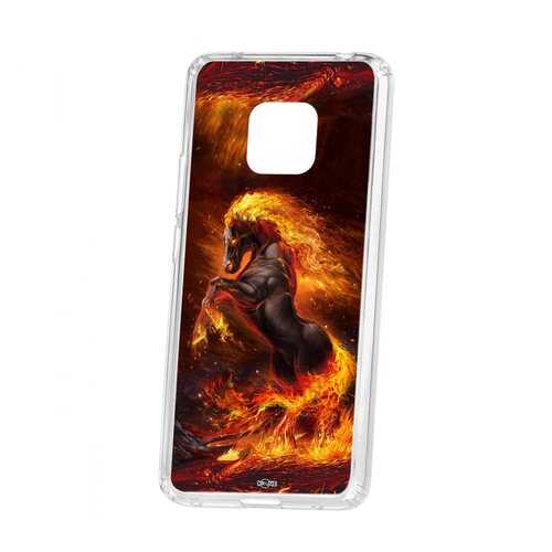 Чехол Kruche Huawei Mate 20 Pro Print Конь огонь