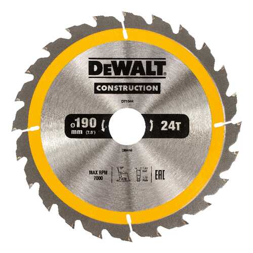 Диск по дереву для дисковых пил DeWALT DT1944-QZ
