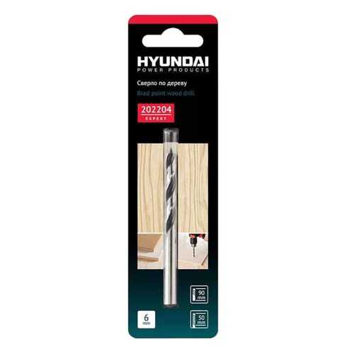 Сверло по дереву Hyundai цилиндрические 6,0x90/50mm (25/250) 202204