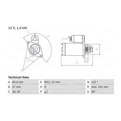 Стартер Bosch 0 986 018 340