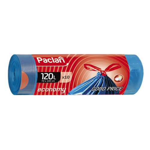 Мешок для мусора Paclan с завязками ЭКОНОМ 120 л 10 шт