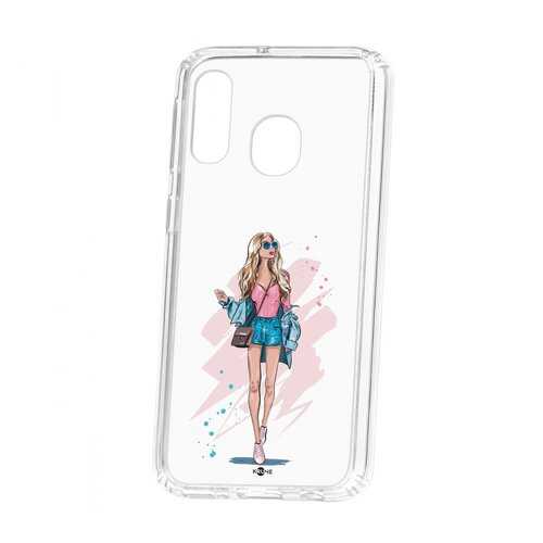Чехол Kruche Samsung Galaxy A40 2019 Print Fashion Girl
