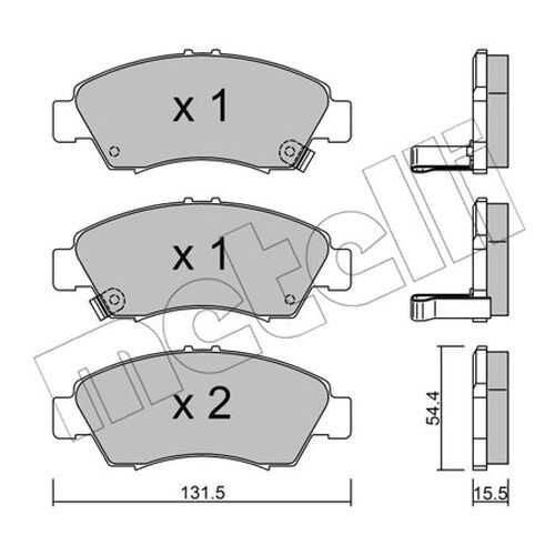 Комплект тормозных дисковых колодок METELLI 22-0138-0
