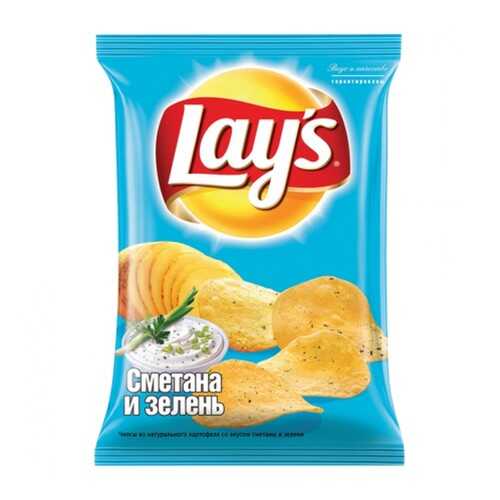 Чипсы Lay's из натурального картофеля сметана, зелень 90 г