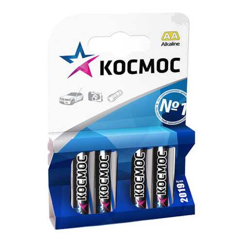 Алкалиновые батарейки Космос АА, 4 шт.