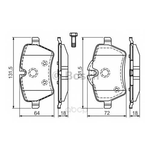 Тормозные колодки дисковые Bosch 0986494168